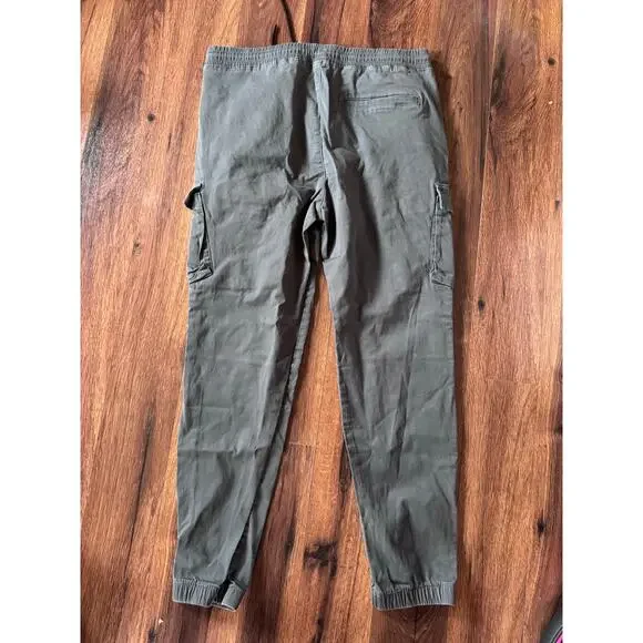 GRAY  HOLLISTER CARGO PANT SKINNY JOGGER SIZE ELASTIC WAIST WITH DRAWSTRING PANT - Picture 4 of 7